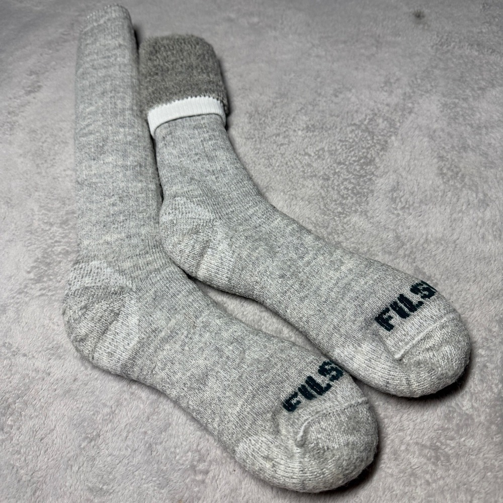 Filson Boot Socks Mens Large Gray Wool Blend Heavyweight Thermal Hiking